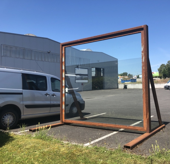 Baie vitrée fixe géante style industriel