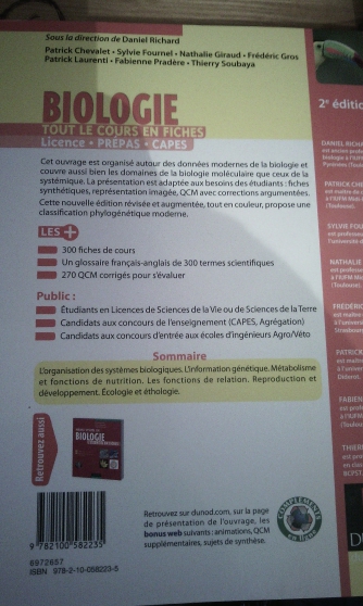 livre de biologie
