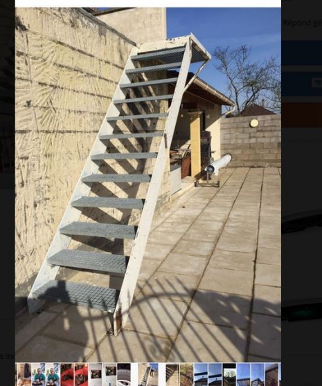 Escalier métalique avec palier et rambar