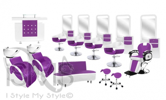 Purple&White Set Mobilier professionnel