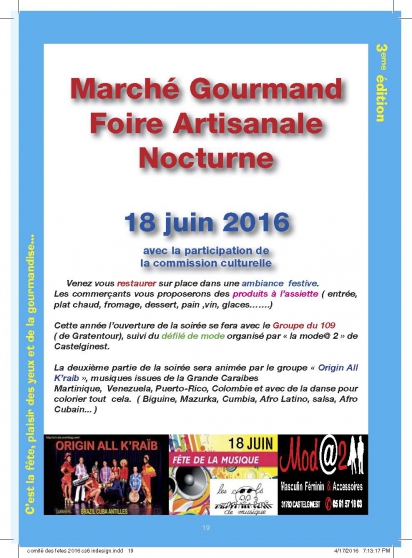 Annonce occasion, vente ou achat 'March gourmand / Fte de la musique'