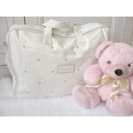 Valise Bebe Valise Blanche A Pois Dore Marche Fr