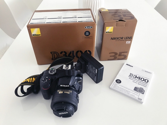 Annonce occasion, vente ou achat 'Reflex Nikon D3400 + Objectif Nikon 35mm'