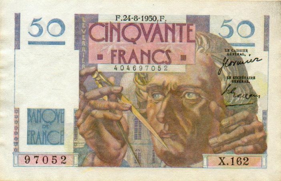 Annonce occasion, vente ou achat 'billet de 50 francs le verrier en superb'