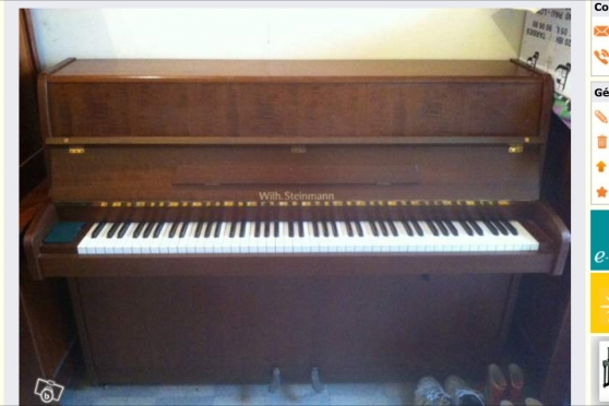 Annonce occasion, vente ou achat 'Vend Piano droit Wilh Steinmann'