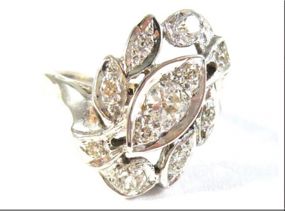 Antique ring with diamonds 0.62 kt - Photo 2