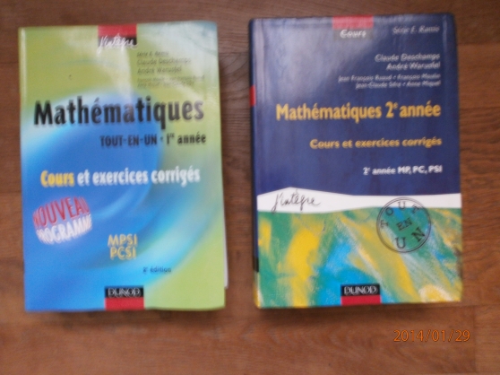 Annonce occasion, vente ou achat 'Cours de mathmatique classes prparato'