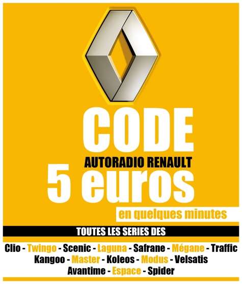 Annonce occasion, vente ou achat 'Code autoradio Renault Scenic, Mgane, L'