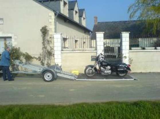 remorque porte moto basculant coulissan - Photo 3
