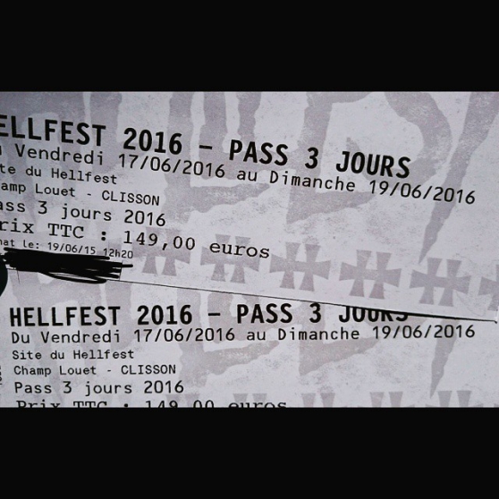 Annonce occasion, vente ou achat 'A cder 4 pass 3 jours Hell Fest 2016'