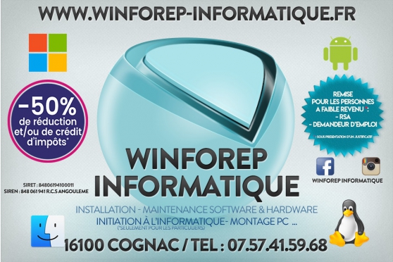 Annonce occasion, vente ou achat 'WinForep Informatique (Dpannage)'