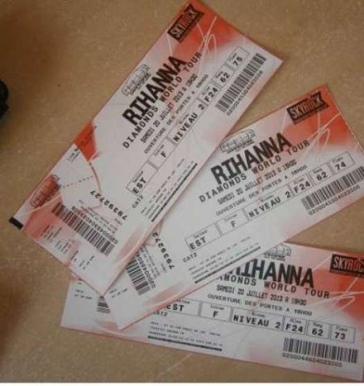 Annonce occasion, vente ou achat '03 places concert Rihanna grand stade Li'
