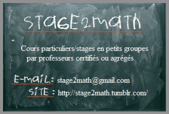 Annonce occasion, vente ou achat 'Stage Mathmatiques 1reS/ES Toussaint'