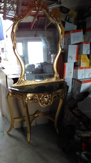 Baroque Console Miroir Marbre Antique Ch
