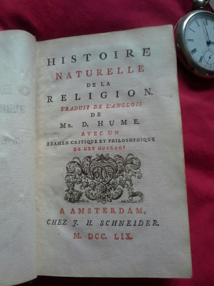 Annonce occasion, vente ou achat 'Histoire naturelle de la religion D.Hume'