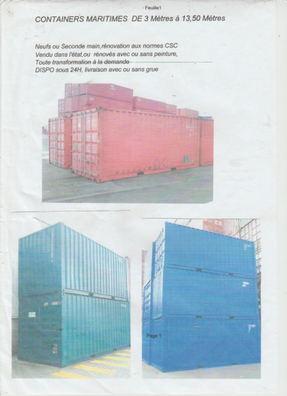 Annonce occasion, vente ou achat 'container occasion 6 metres 1350'