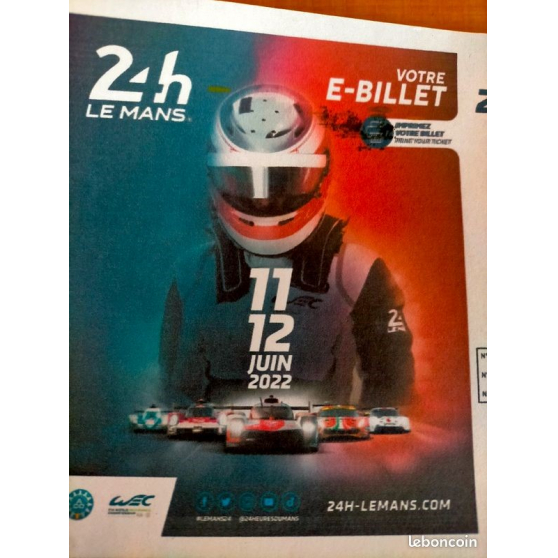 Annonce occasion, vente ou achat '1 billet 24 heures du Mans Auto 2022'