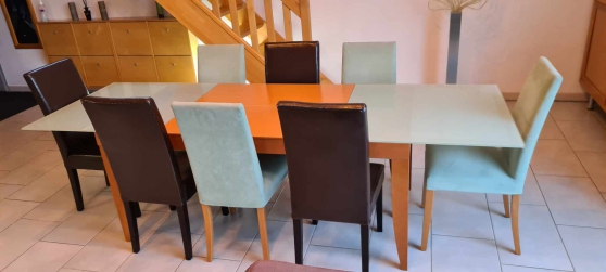 Annonce occasion, vente ou achat 'TABLE SALLE A MANGER CINNA + 8 CHAISES'