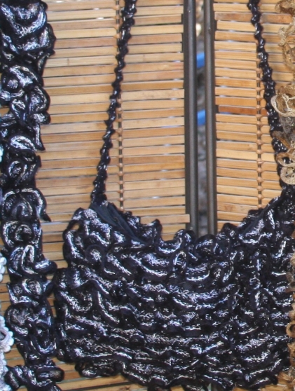 sac noir en laine acrylique