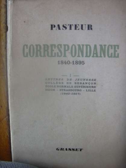 Annonce occasion, vente ou achat 'correspondance de Pasteur'