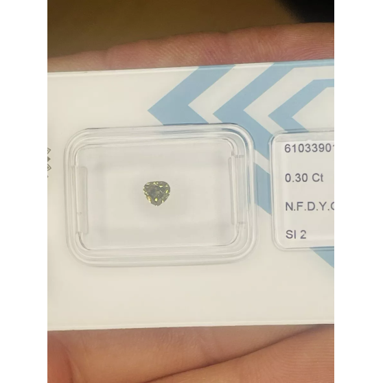 Diamant Fantaisie 0,30 ct - Vert Jaunâtr