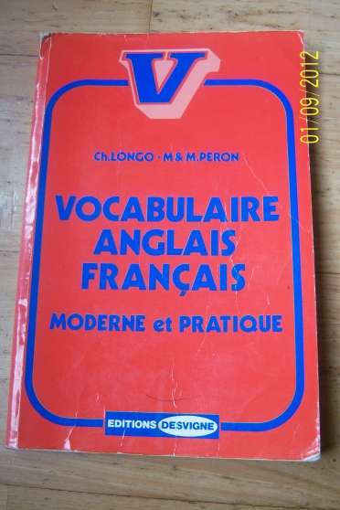 Annonce occasion, vente ou achat 'vocabulaire ANGLAIS FRANCAIS'