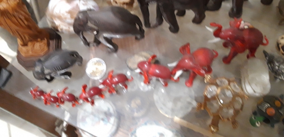 Vds famille 8 éléphants Murano rouge