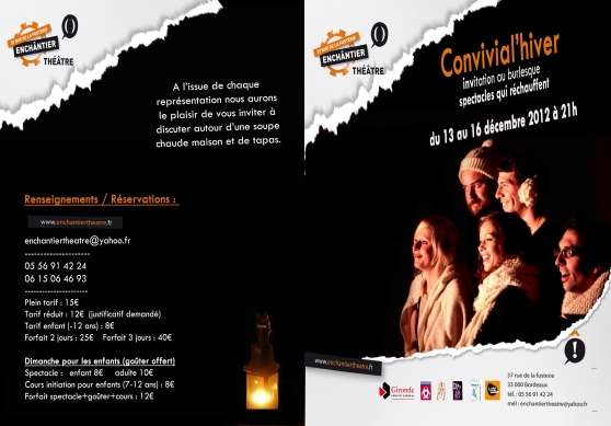 Annonce occasion, vente ou achat 'festival theatre bordeaux convivialhiver'