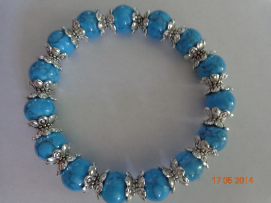 bracelet tibet perles bleu turquoise