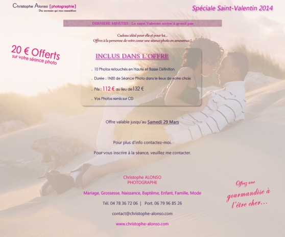 Annonce occasion, vente ou achat 'OFFRE SAINT-VALENTIN 2014'