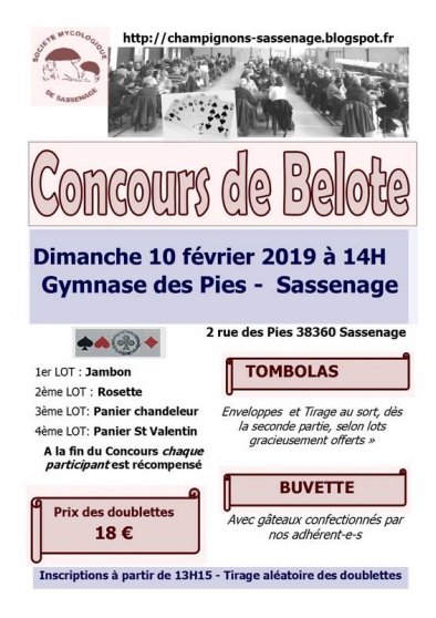 Concours de belote le 10 février 2019