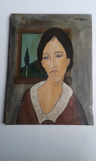 Peinture Antique Modigliani Huile toile