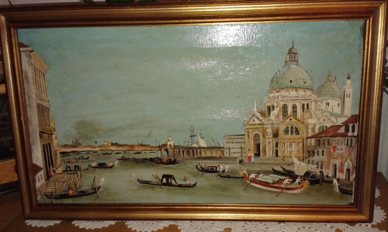 Peinture huile sur toile vue de Venise