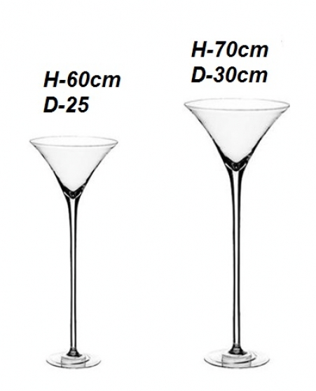 Neuf Vase martini 70cm et 60cm