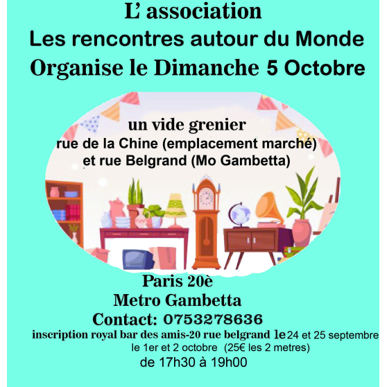 Annonce occasion, vente ou achat 'Vide grenier Gambetta-rue de la Chine'