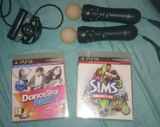 Annonce occasion, vente ou achat '65 Manette Camra Move + 2 eux Ps3 NEUF'