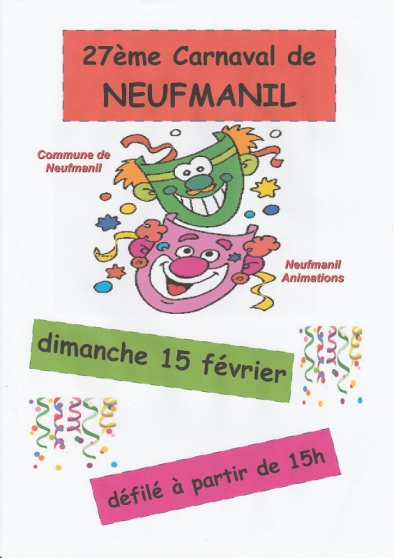 Annonce occasion, vente ou achat 'carnaval de Neufmanil 15 FEVRIER 2015'