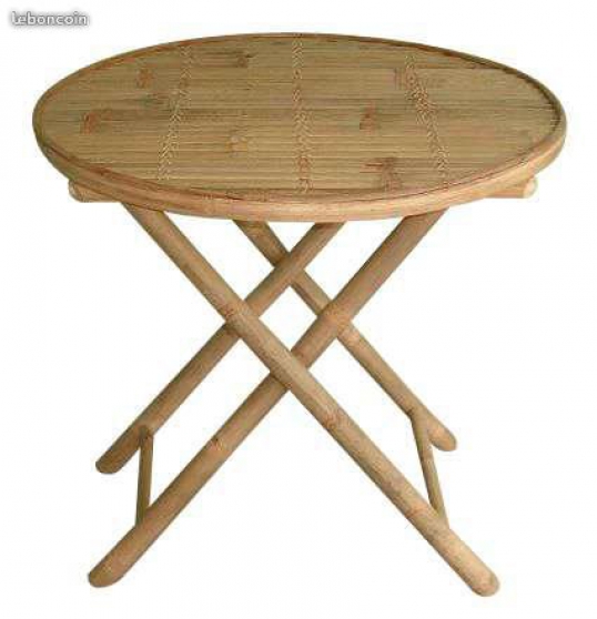 Annonce occasion, vente ou achat 'Table ronde et chaise en bambou promo'