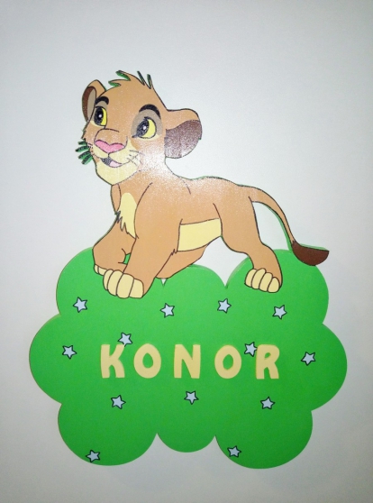 Plaque de porte prénom le roi lion