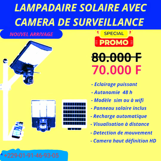Caméra de surveillance soleil
