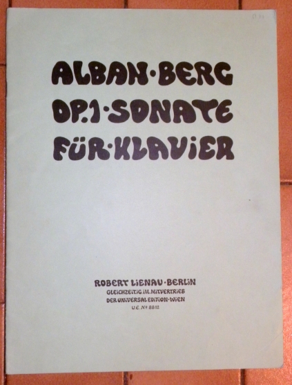 Annonce occasion, vente ou achat 'Sonate op 1 pour piano de Alban BERG :'