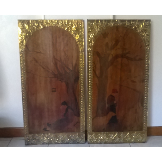 Annonce occasion, vente ou achat '2 panneaux anciens dcoratifs en bois'