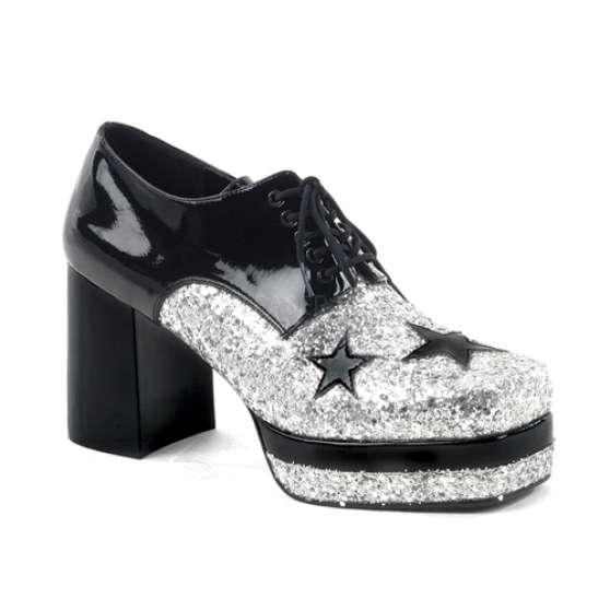 silver disco heels