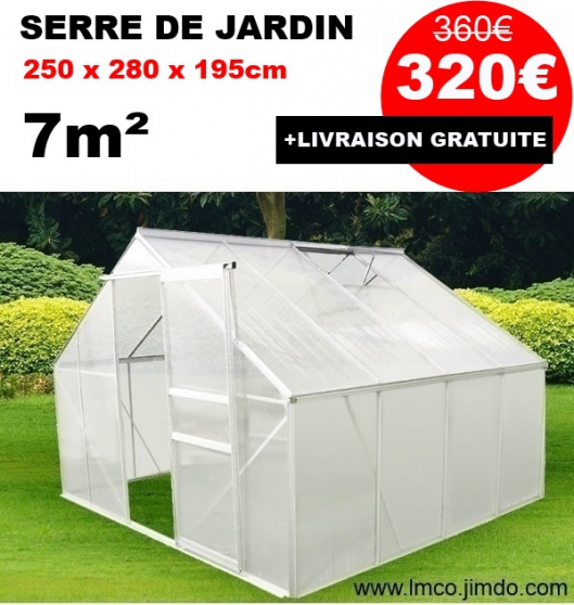 Annonce occasion, vente ou achat 'Serre de jardin 6,25m alu,polycarbonate'