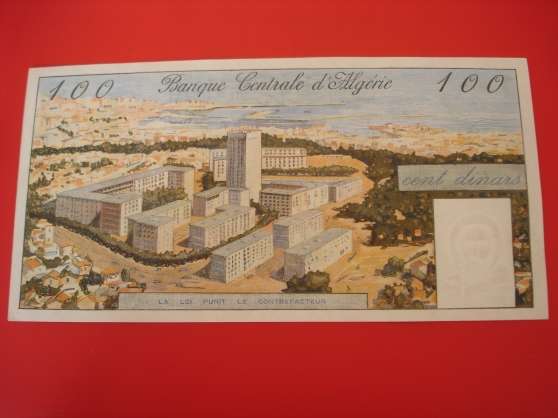 Annonce occasion, vente ou achat 'Billet 100 DINARS BANQUE D\'ALGERIE 1964'