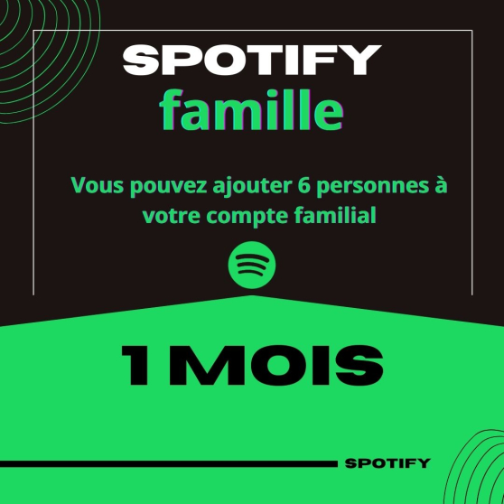 Forfait Famille Spotify Premium d\'1 mois