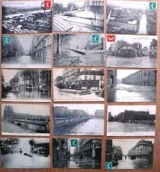 Annonce occasion, vente ou achat 'lot 15 cpa innondation paris 1910'