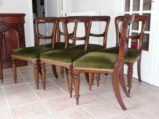 6 chaises anglaises acajou XIX siècle