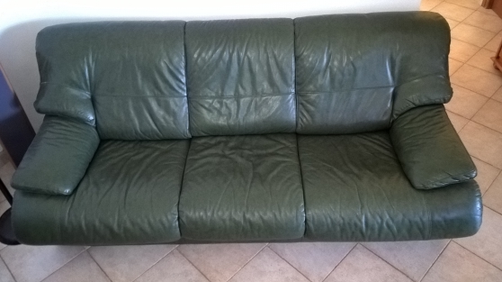 canapé cuir + fauteuils