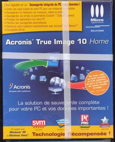 Annonce occasion, vente ou achat 'ACRONIS TRUE IMAGE 10 NEUF ds emballage'